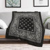Black Bandana Paisley Art Blanket Soft and Warm Throw Digitally Printed Super Soft Micro Plush Blanket for Sofa Bed Living Room