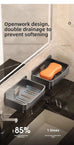Wall Mounted Soap Drain Box No Punching Household Bathroom Soap Holder Simple With Hook, No Water Accumulation Soap Box