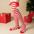 CandyCane Legs Women's Striped Thigh High Socks