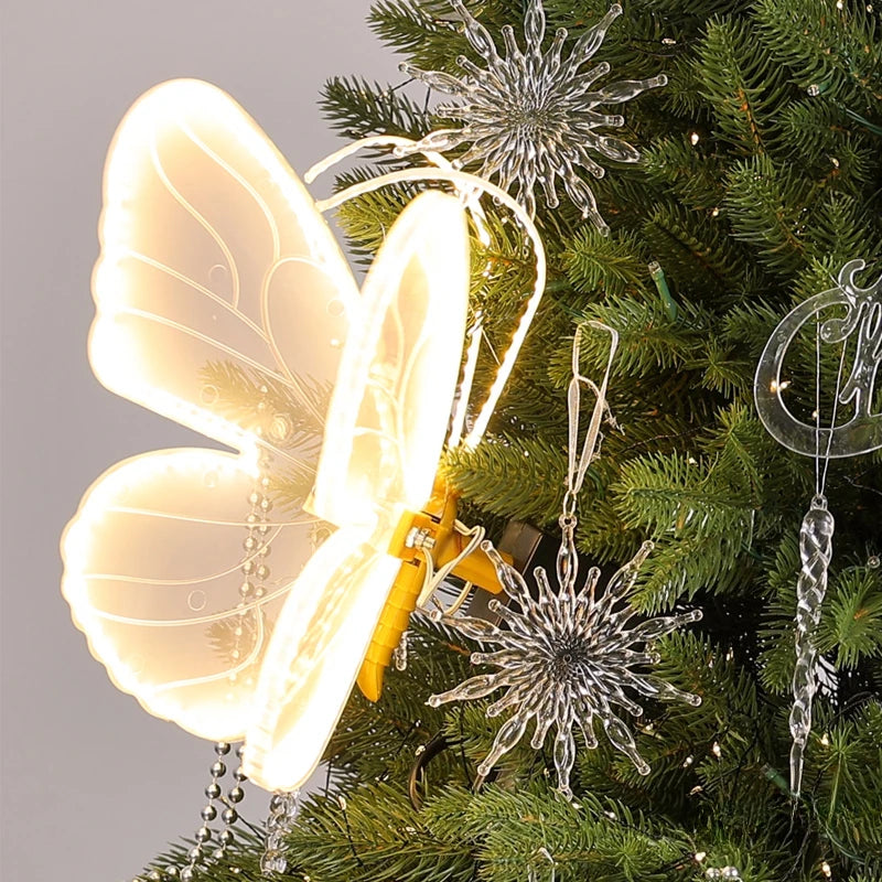 Automatic Opening LED Butterflies for Wedding Decor, Romantic Magical Light Up Wings for Party Christmas Festival Decoration