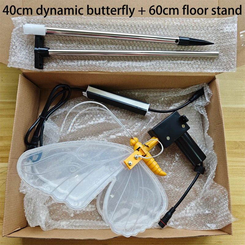 Automatic Opening LED Butterflies for Wedding Decor, Romantic Magical Light Up Wings for Party Christmas Festival Decoration