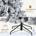 6FT/7.5FT Flocked Artificial Christmas Tree with Snowy Warm White LED Lights Hinged Divisions & Metal Stand  Soft Snow Fraser Fir Holiday Decor for Home & Office