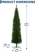Slim Pencil Prelit Christmas Tree With Warm White Lights PVC Artificial Tree For Small Spaces Home Holiday Indoor Decoration