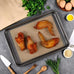 Flat Bottom 430 Stainless Steel Square Plate Oven Safe BBQ Grill Pan Drain Tray Oil Drip Rack Prep Plate for Roasting Grilling