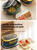 Double Layered Design With Fork And Spoon Fruit Bento Box For Easy Carrying, Microwave Safe, And Convenient Heating Lunch Box