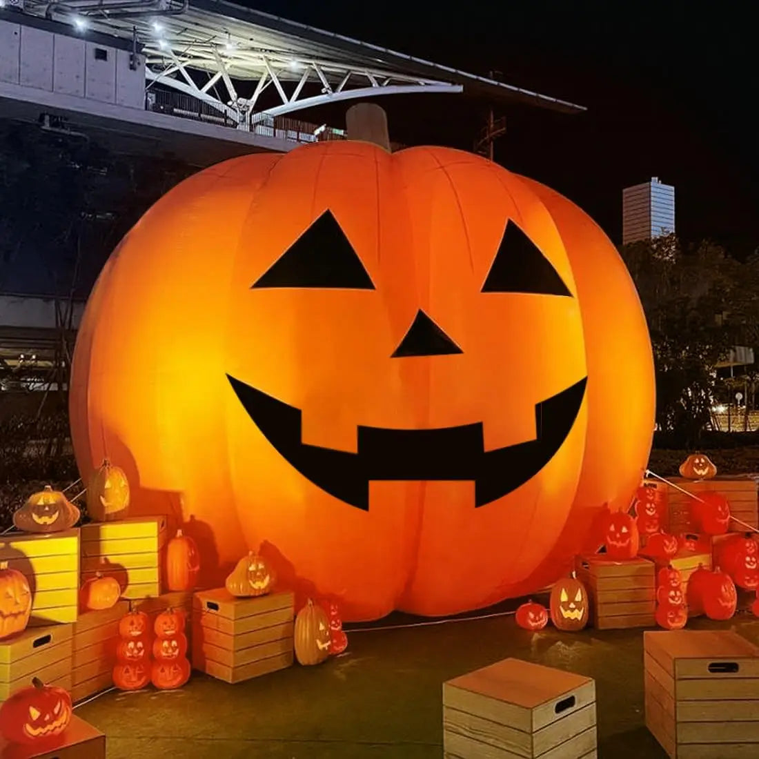 Giant 10Ft Halloween Inflatables Pumpkin Decorations with Waterproof Air Blower And LED Lights for Outdoor Yard Decorations