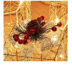 Christmas luminous wrought iron deer window decoration Christmas deer pull car with light gift box Christmas desktop bright