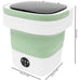 12L Portable Mini Washing Machine, Foldable Washer and Spin Dryer with Drainage Basket, Electric Collapsible Washing Machine for Apartment Camping, RV, Travel, Underwear, Socks (12Green)