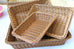 Hand-Woven Imitation Rattan Basket, Rectangular Storage Box, Fruit Snack Bread Cosmetic Organizer for Home Kitchen