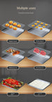 Flat Bottom 430 Stainless Steel Square Plate Oven Safe BBQ Grill Pan Drain Tray Oil Drip Rack Prep Plate for Roasting Grilling