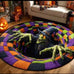 3D Halloween Rug, Skeleton Vortex Quilted Round Rugs