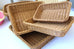 Hand-Woven Imitation Rattan Basket, Rectangular Storage Box, Fruit Snack Bread Cosmetic Organizer for Home Kitchen
