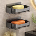 Wall Mounted Soap Drain Box No Punching Household Bathroom Soap Holder Simple With Hook, No Water Accumulation Soap Box