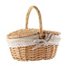 Handmade Wicker Picnic Basket With Handle Picnic Hamper Multi-Purpose Willow Woven Storage Box Outdoor Camping Fruit Basket