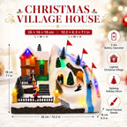 Animated Christmas Village House Moving Skiers Lighted Musical Ski Resort Scene Tabletop Holiday Decor Village Collectible Gifts