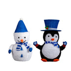 Xmas Gift LED Snowman Santa Claus Ornament with 100 Warm White LED Lights for Xmas Outdoor Indoor Decor Lighted Holiday Displays Christmas Tree Light Hanging Home Decor