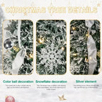 New 210cm/7ft Foldable Pre-Decorated Christmas Tree Pop-Up Festive Decoration Home Decor Portable Christmas Tree