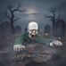 Electric Halloween Crawling Ghost Bald Head Voice-activated Climbing Zombie Figure Realistic Folding Escape Room Climbing Ghost