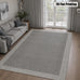 Large Indoor Area Rug, Soft Velvet Low Pile with Non-Slip Dotted Backing, Machine Washable Neutral Gray Textured Rug for Living Room Bedroom Modern Home Decor