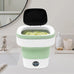 12L Portable Mini Washing Machine, Foldable Washer and Spin Dryer with Drainage Basket, Electric Collapsible Washing Machine for Apartment Camping, RV, Travel, Underwear, Socks (12Green)
