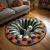 3D Halloween Rug, Skeleton Vortex Quilted Round Rugs