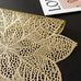 1PCS Gilding Placemat PVC Dining Table Cushion Zijinhua Hollow Scarf Table Runner Cross-Border Light Luxury High Temperature